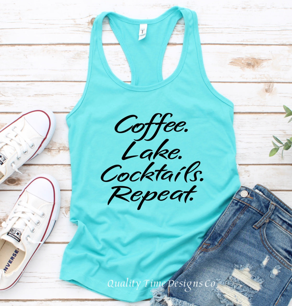 Coffee lake cocktails repeat racerback tank top