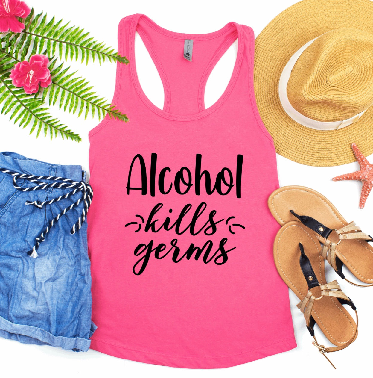 Alcohol Kills Germs racerback tank top
