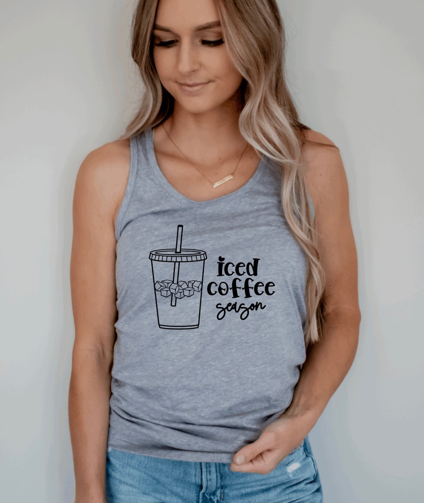 Iced Coffee season racerback tank top