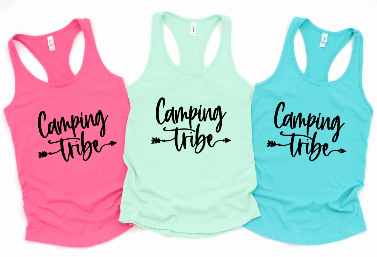 Camping tribe racerback tank tops