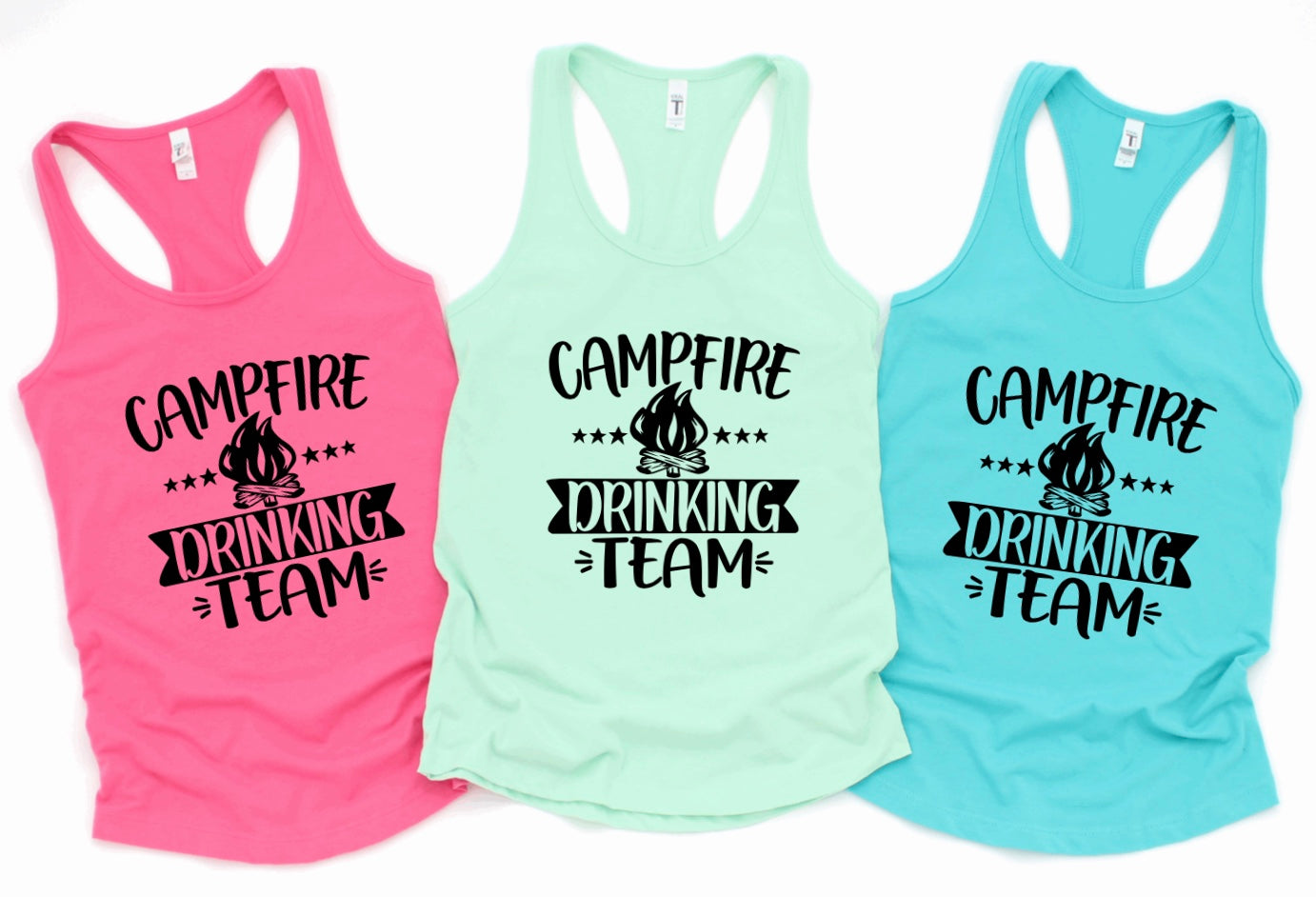 Campfire Drinking Team racerback tank tops