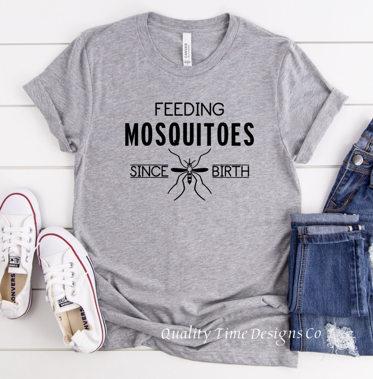 Feeding mosquitoes since birth t-shirt