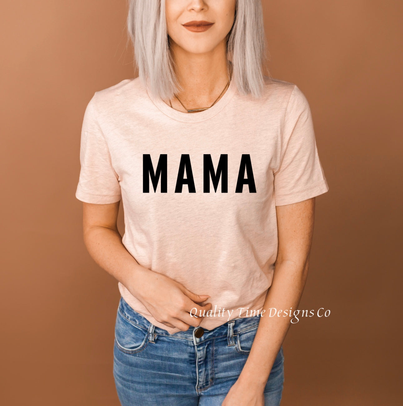 Mama block font t-shirt