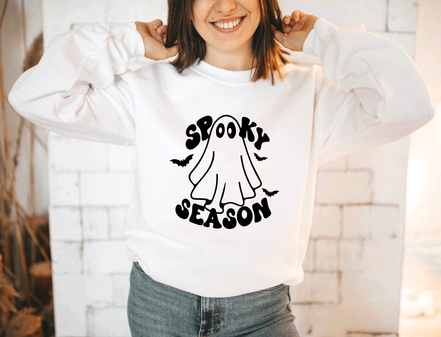Spooky Season- Halloween Ghost Crewneck Sweatshirt