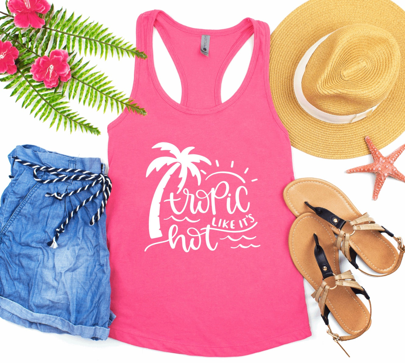 Tropic like it’s hot racerback tank top