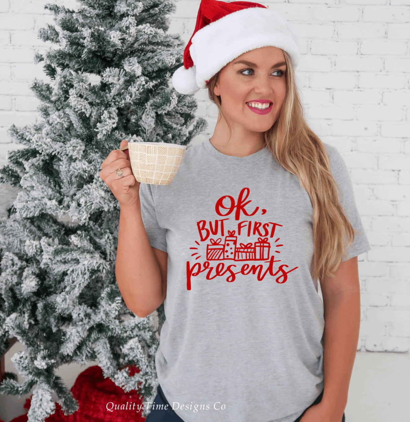 Ok but first presents t-shirt