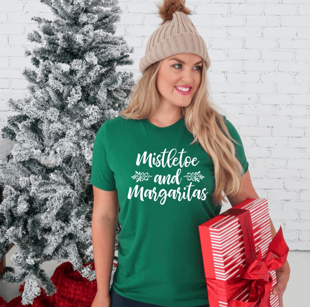 Mistletoe and margaritas t-shirt