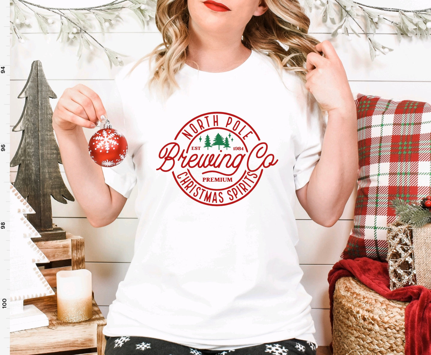 North Pole brewing co Christmas unisex t-shirt in white