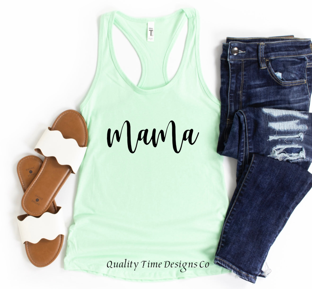 Mama racer back tank top