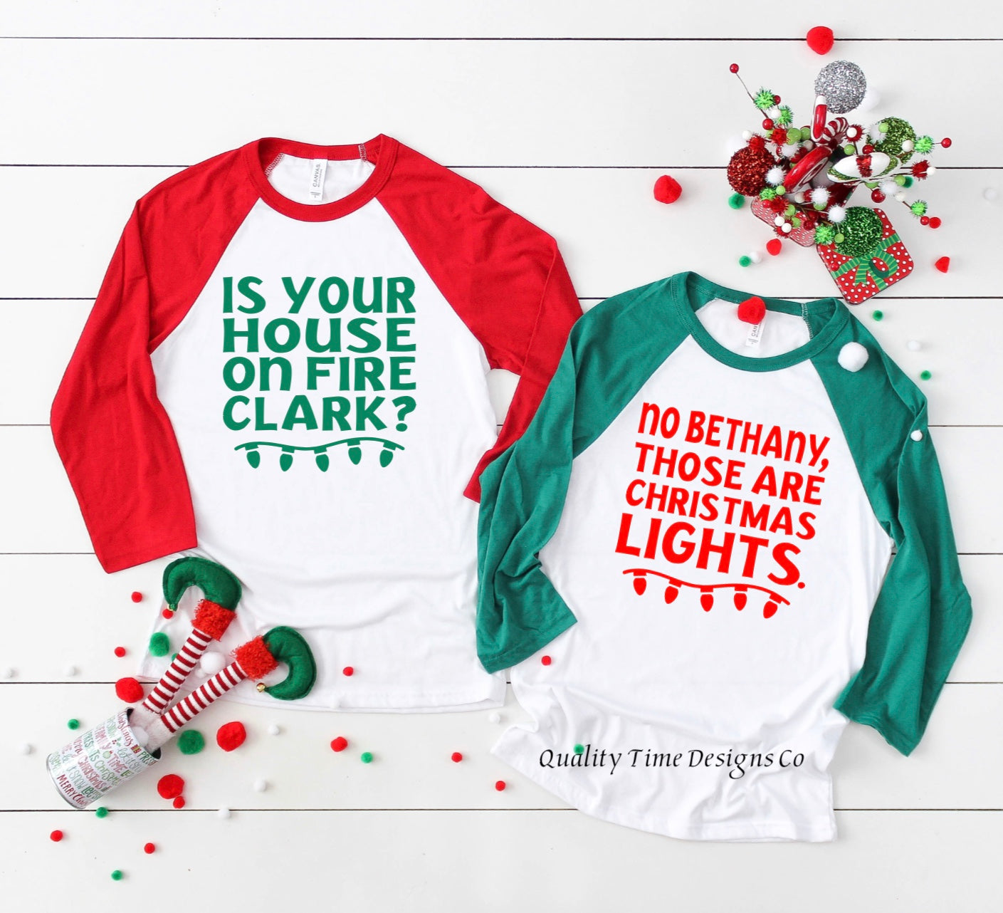 Is Your House on Fire Clark/no Bethany Those are Christmas Lights raglans