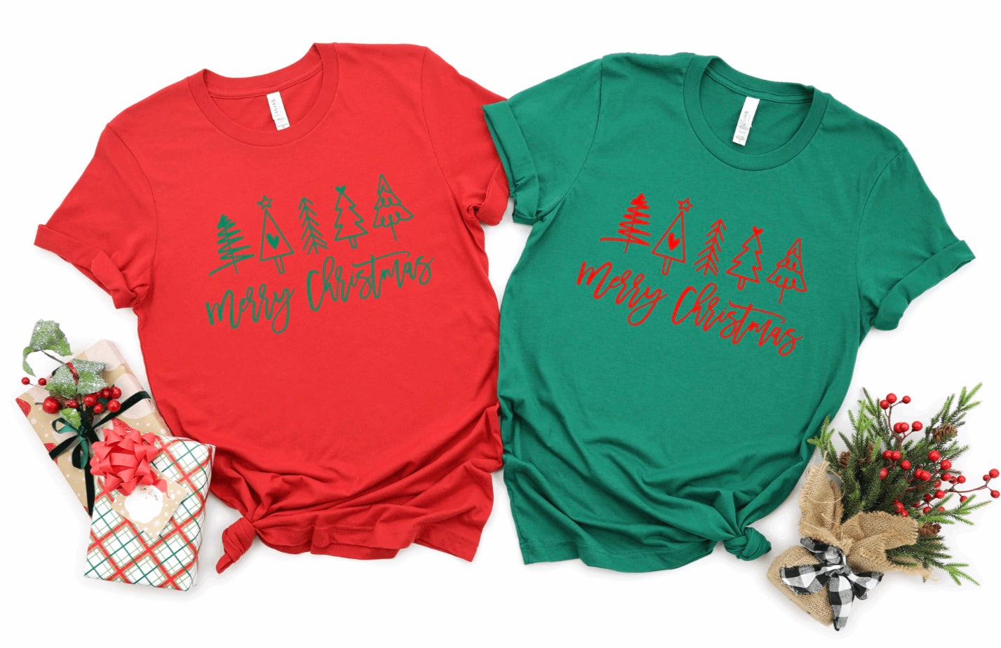 Merry Christmas trees t-shirt
