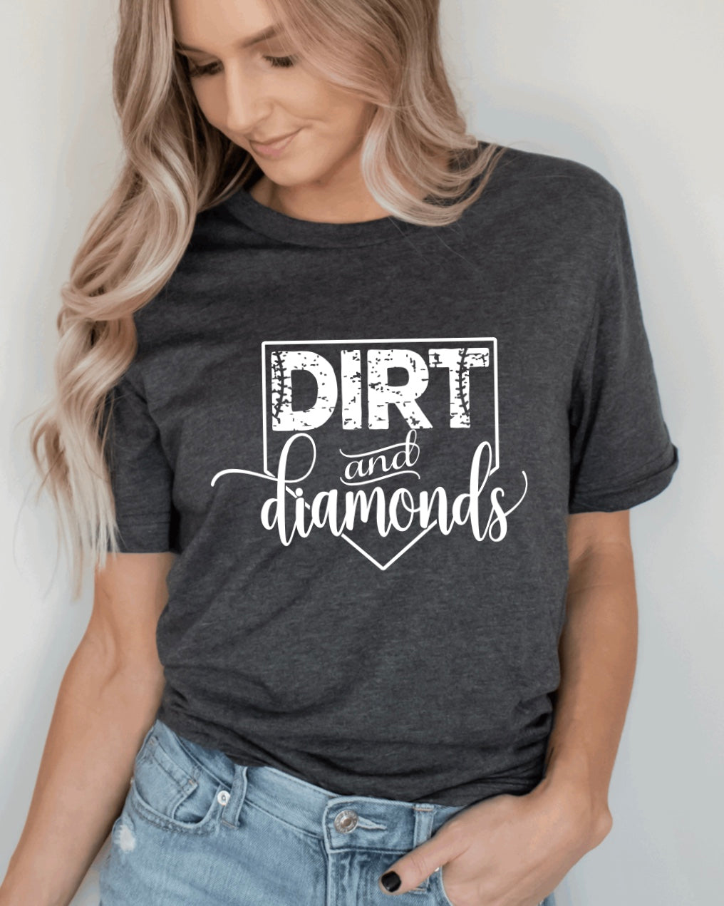I'm a Dirt and Diamonds kind of Mom - Baseball - Softball - Shirt