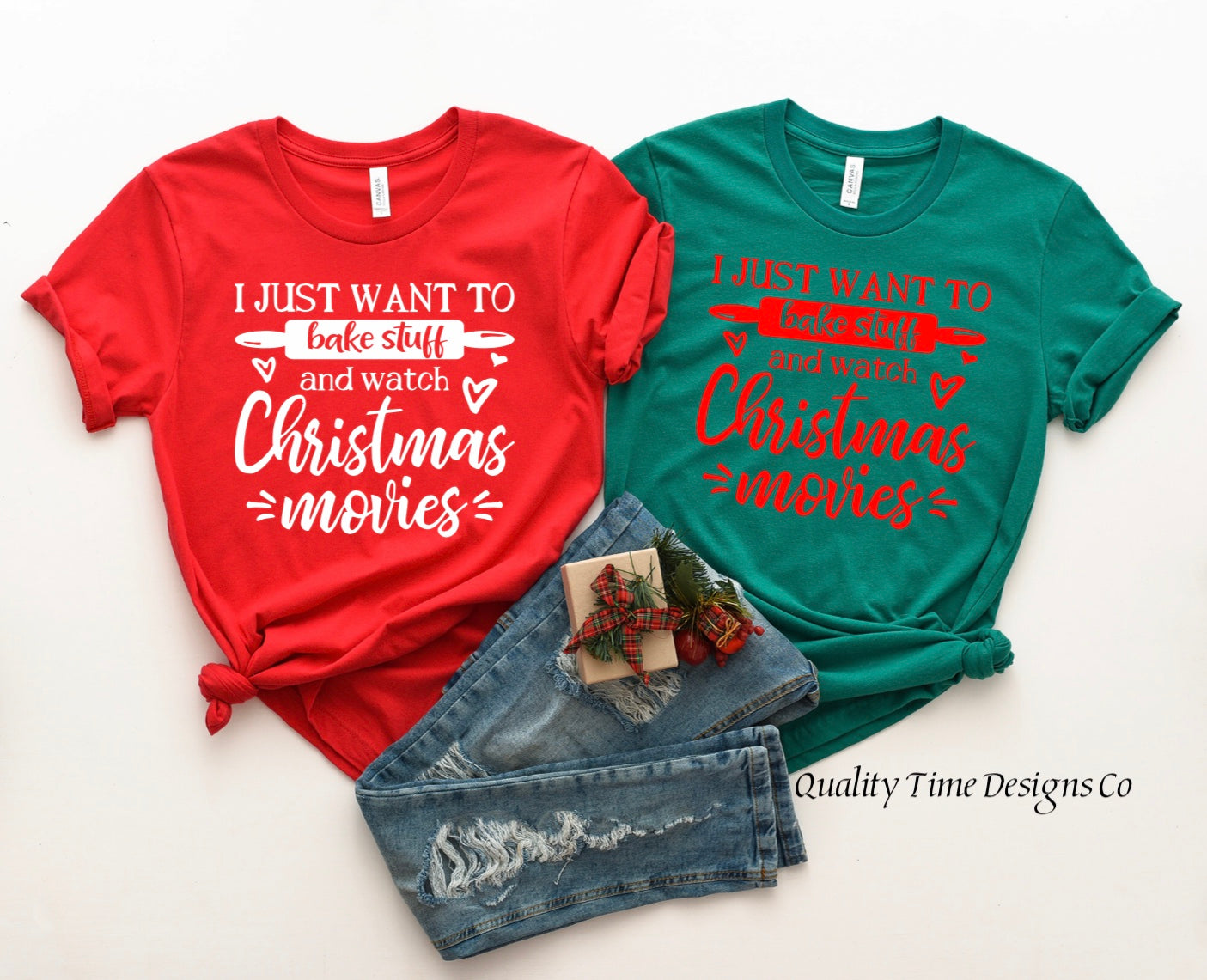 I just want to bake stuff and watch Christmas movies t-shirt