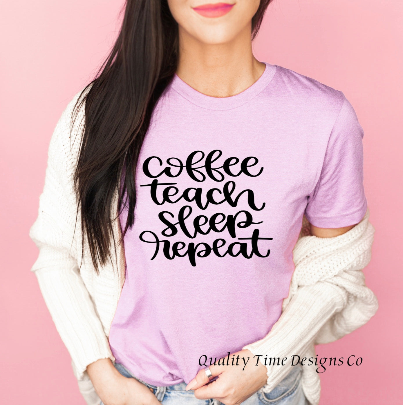 Coffee teach sleep repeat t-shirt