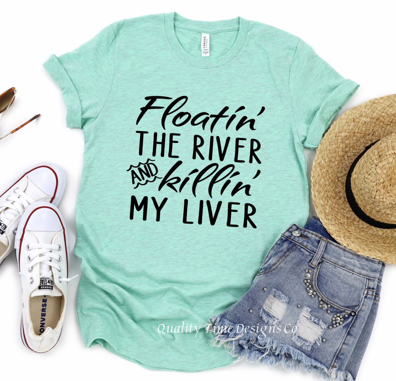 Floatin the River and killin my liver t-shirt