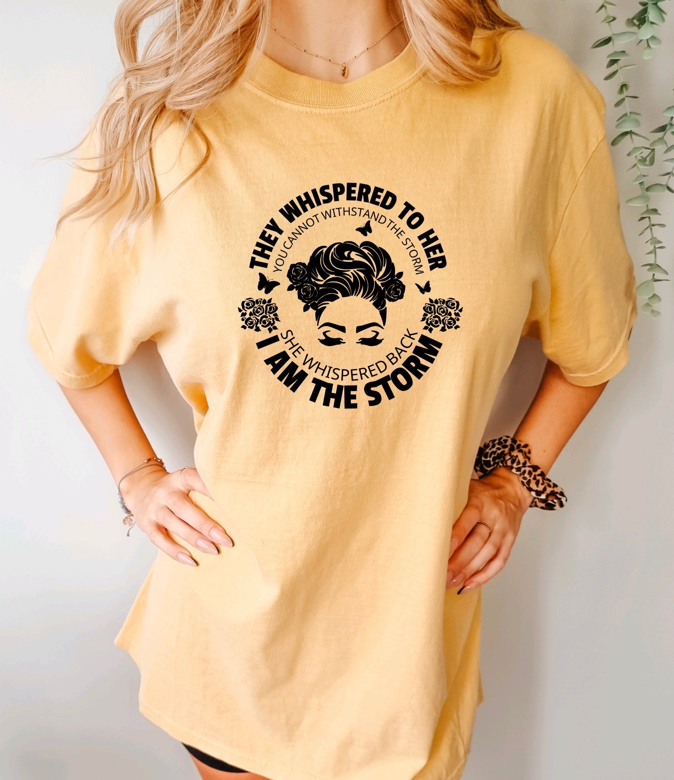 I Am The Storm quote- Comfort Colors Female Empowerment t-shirt