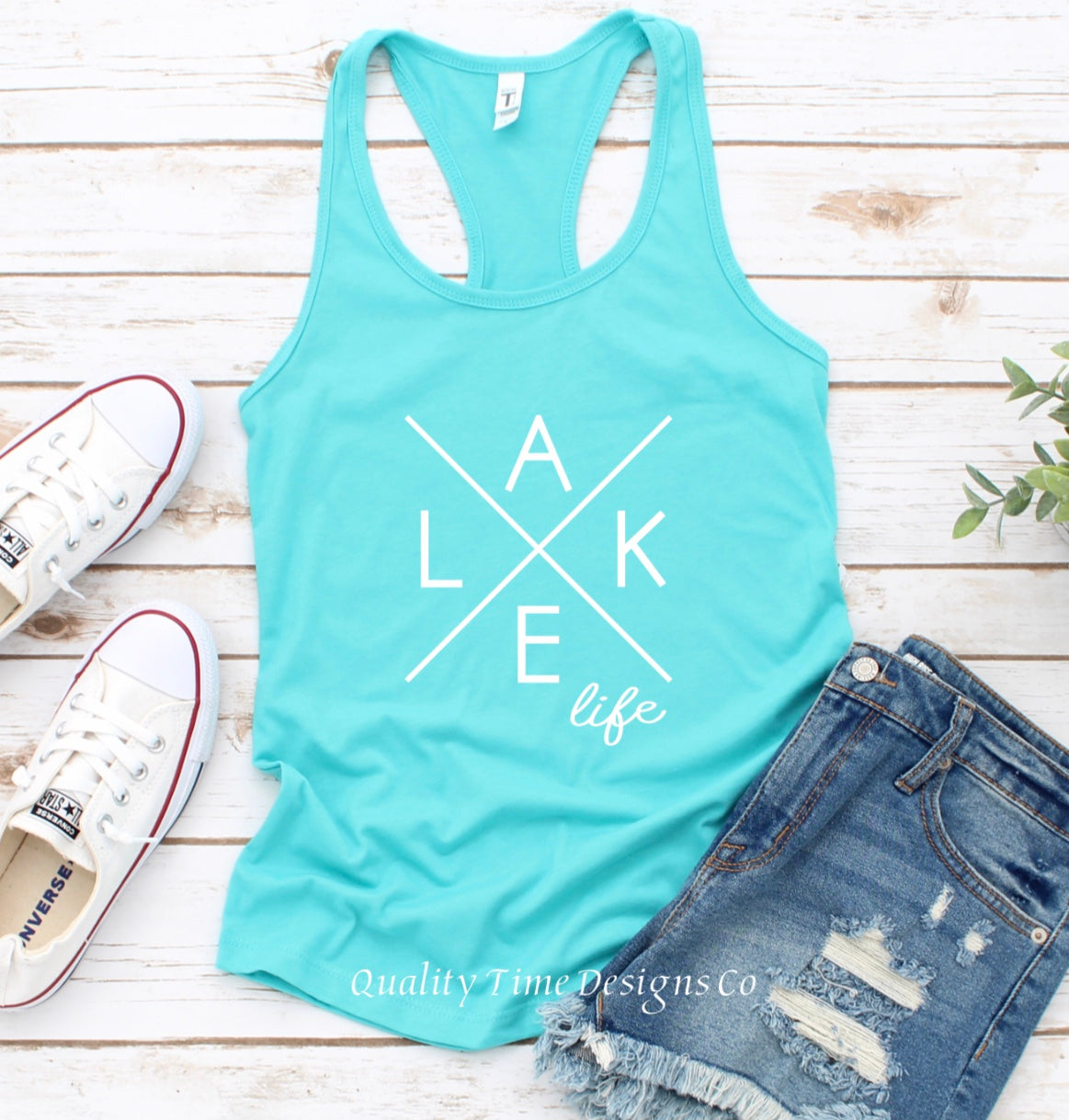Lake life racerback tank top