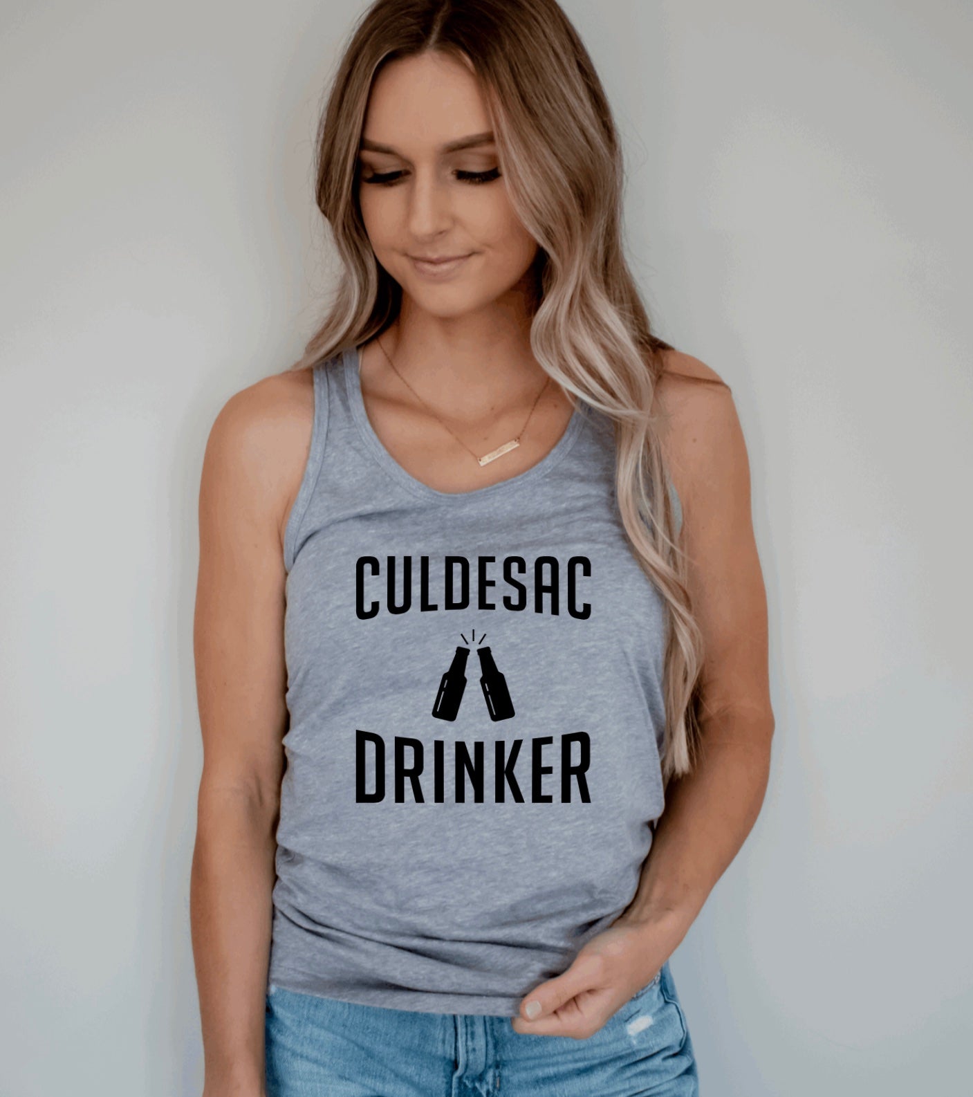 Cul de sac drinker racerback tank top