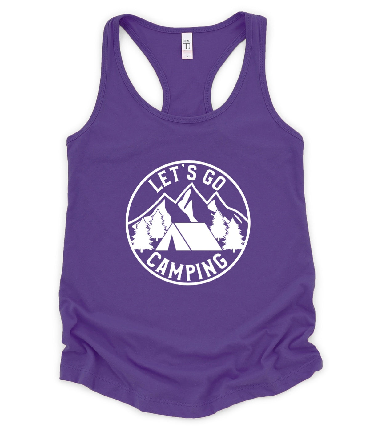Let’s go camping racerback tank top