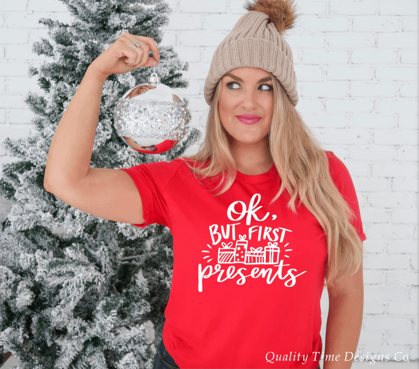 Ok but first presents t-shirt
