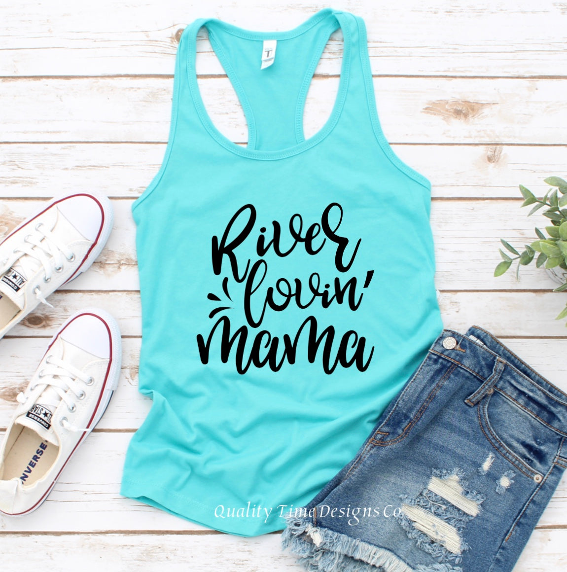 River lovin’ mama racerback tank top