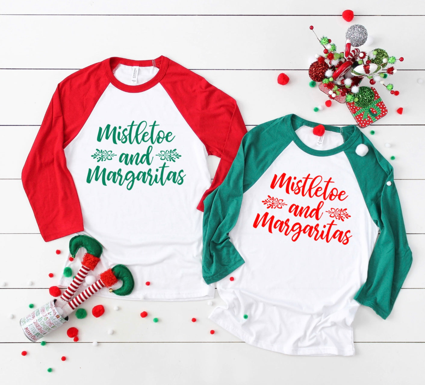 Mistletoe and margaritas raglan