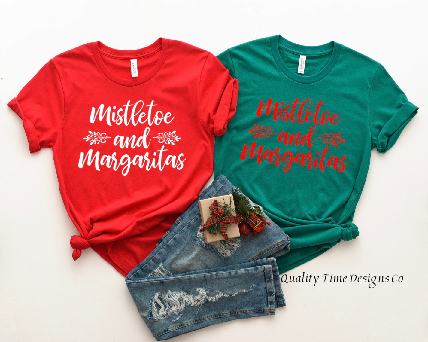 Mistletoe and margaritas t-shirt