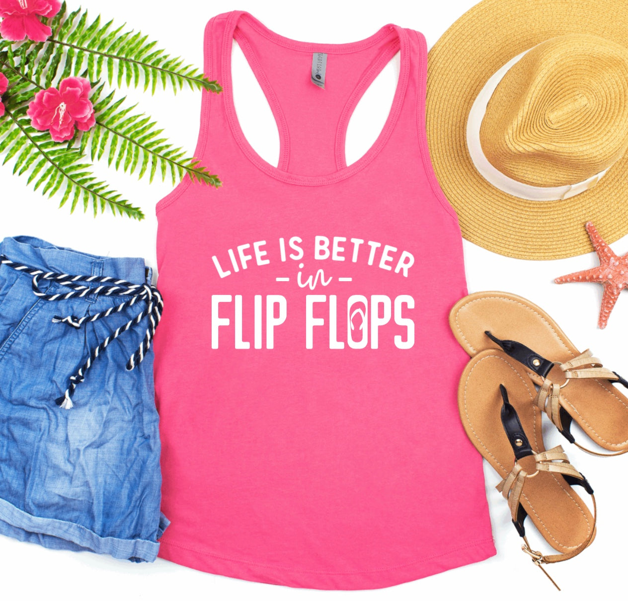 Life is better in flip flops racerback tank top