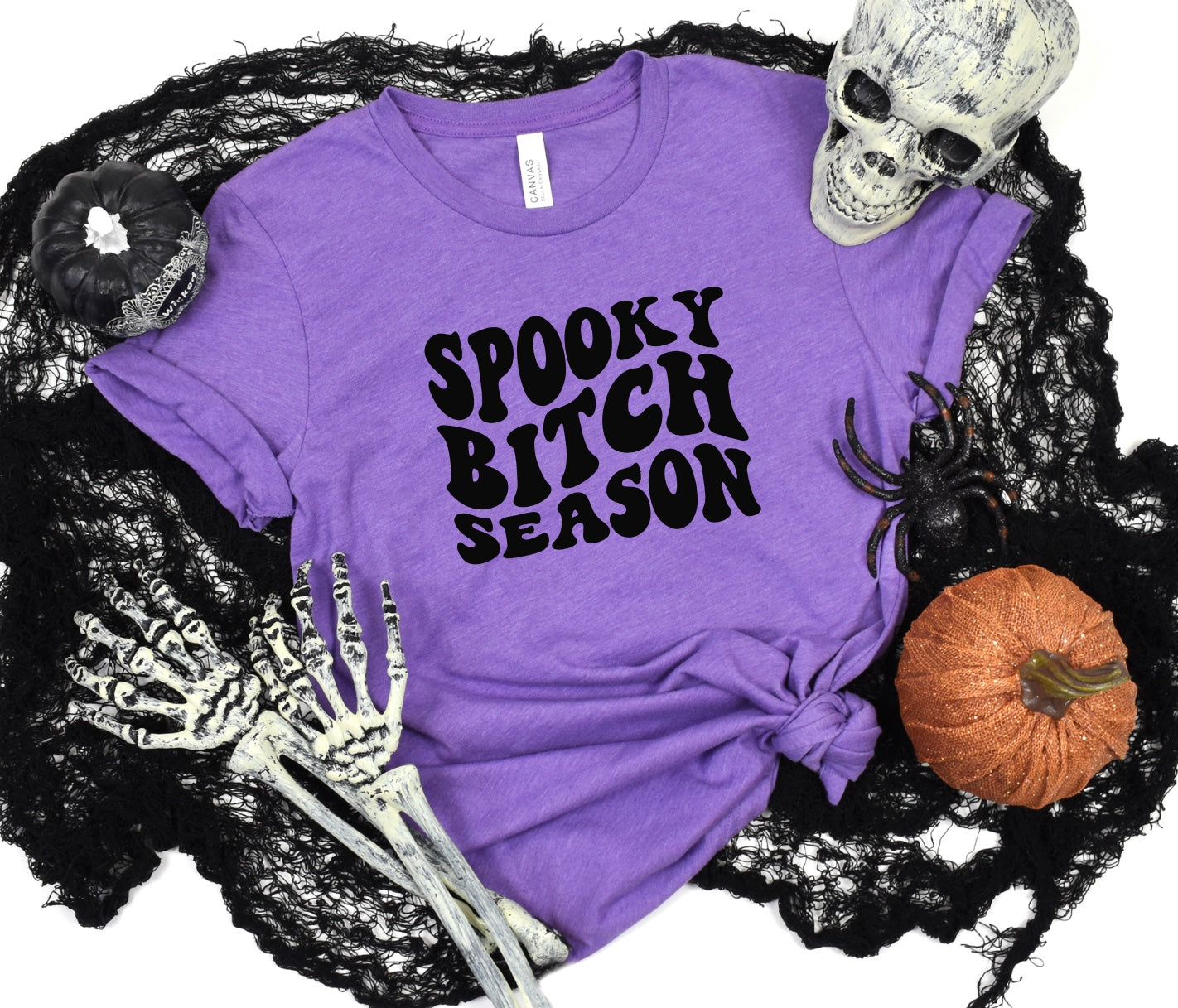 Spooky bitch season unisex t-shirt for women in heather purple