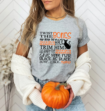 twist the fur and bend the back hocus pocus unisex t-shirt for women in grey