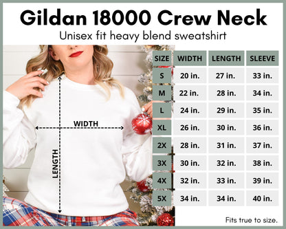 Gildan unisex heavy blend crewneck size chart
