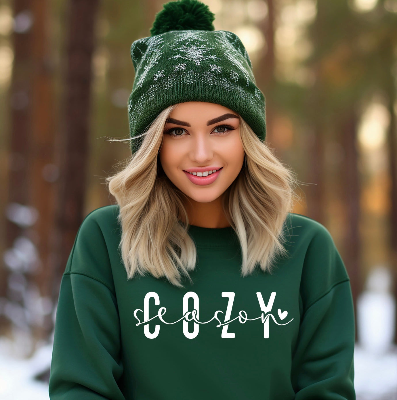 Cozy season unisex crewneck sweatshirt  in green