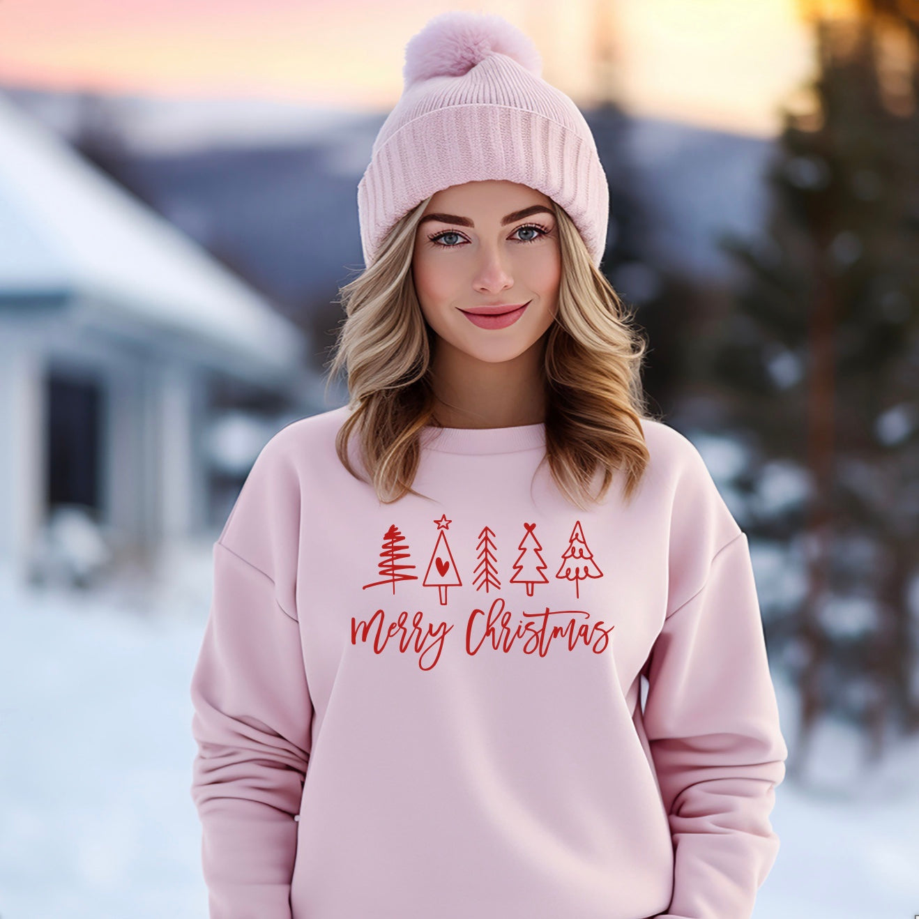 Pink shop christmas sweatshirt