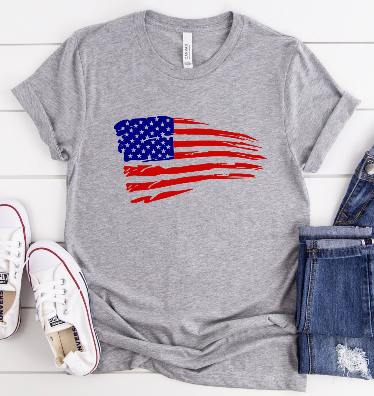 Distressed American flag  unisex t-shirt 