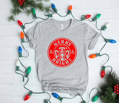 Merry and bright Starbucks t-shirt 