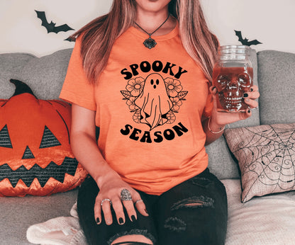 Spooky season floral ghost t-shirt 