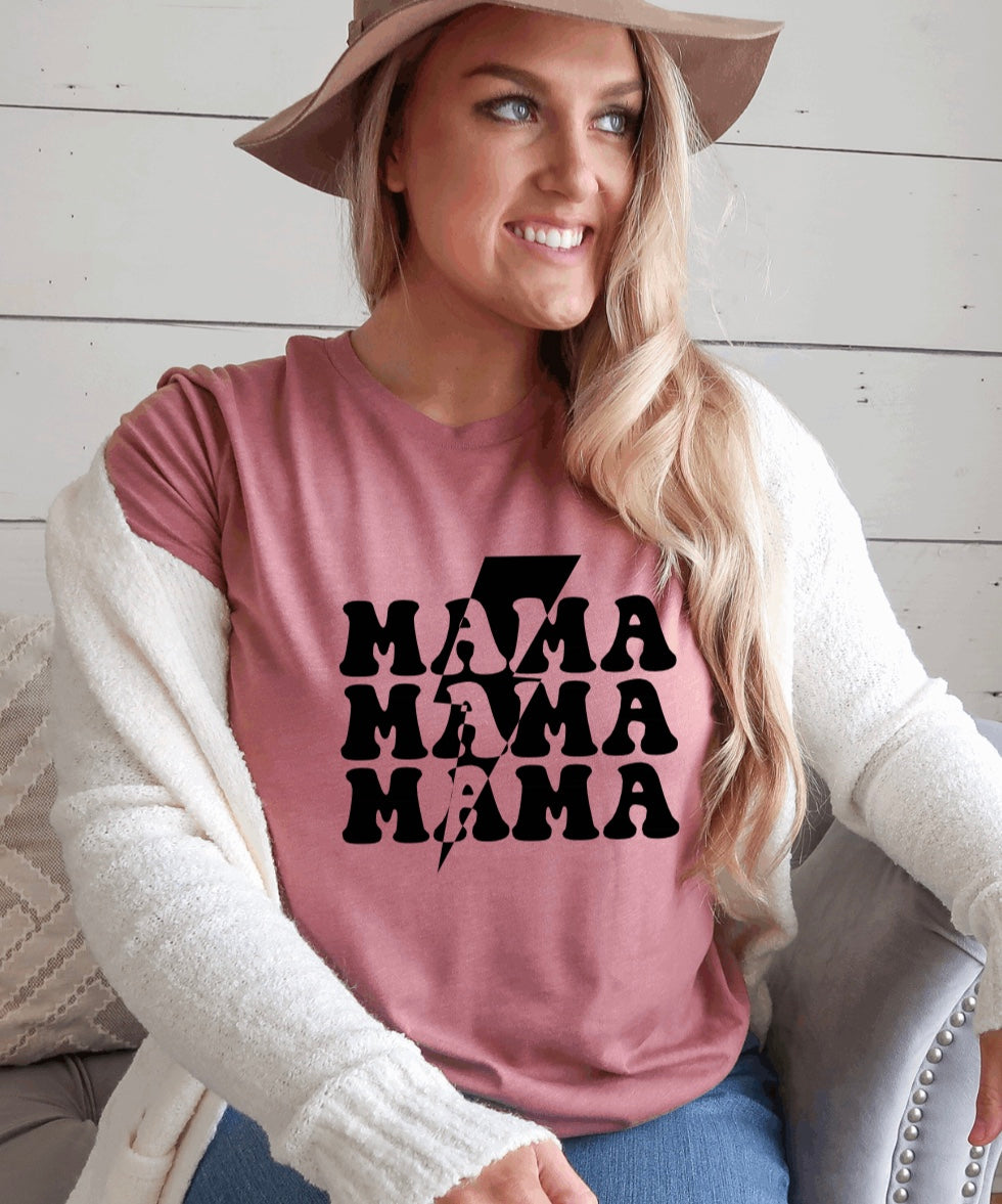 mama retro lightening t-shirt