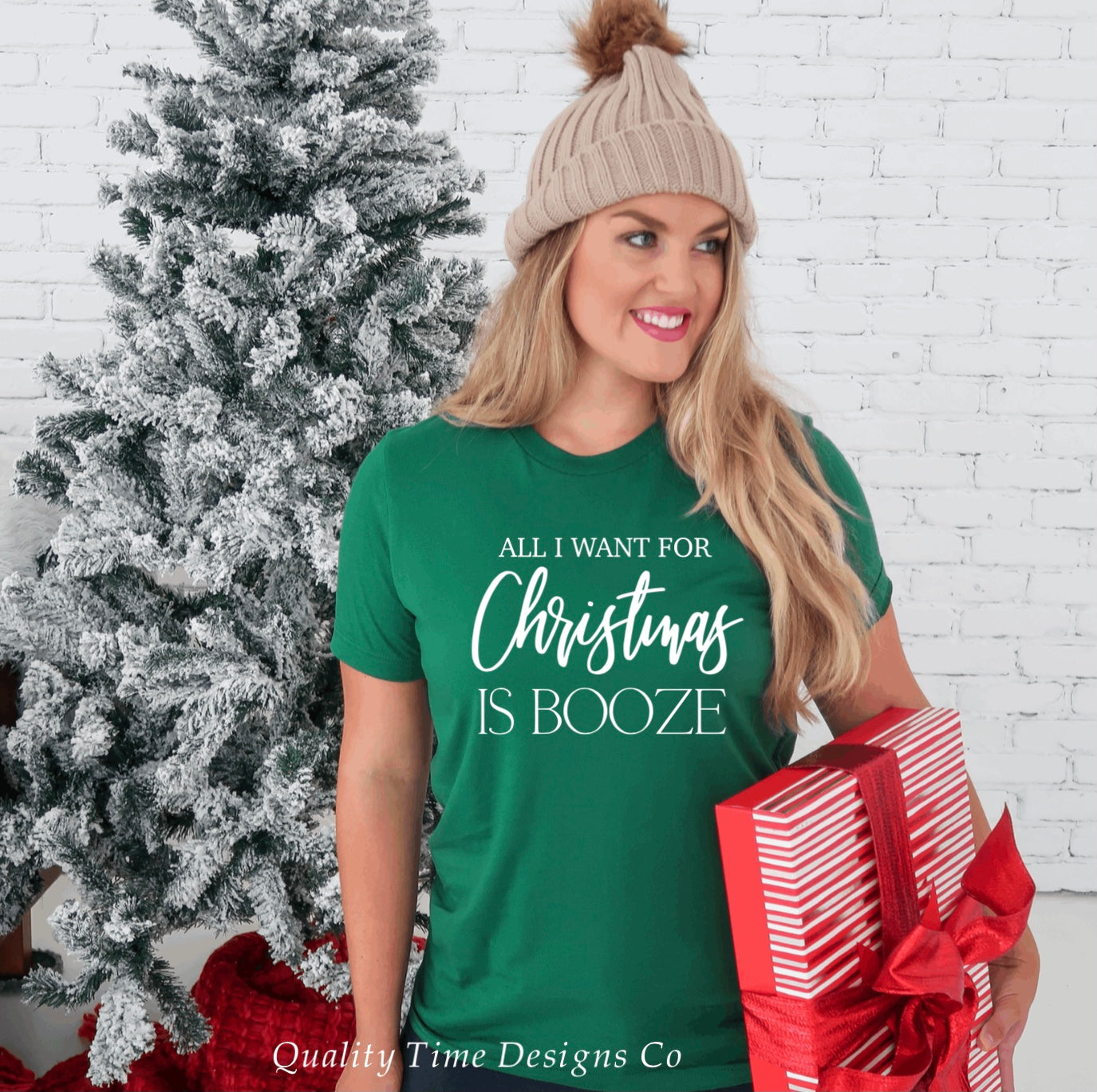 All I want for Christmas is Booze t-shirt 