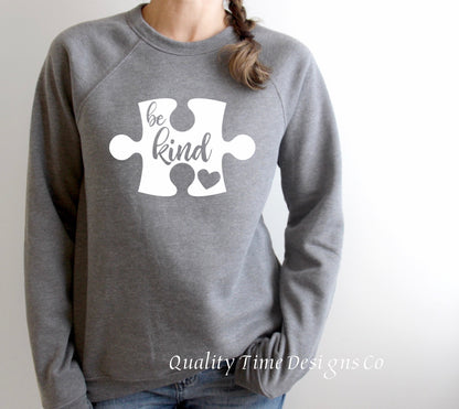 Be kind puzzle piece sweatshirt 