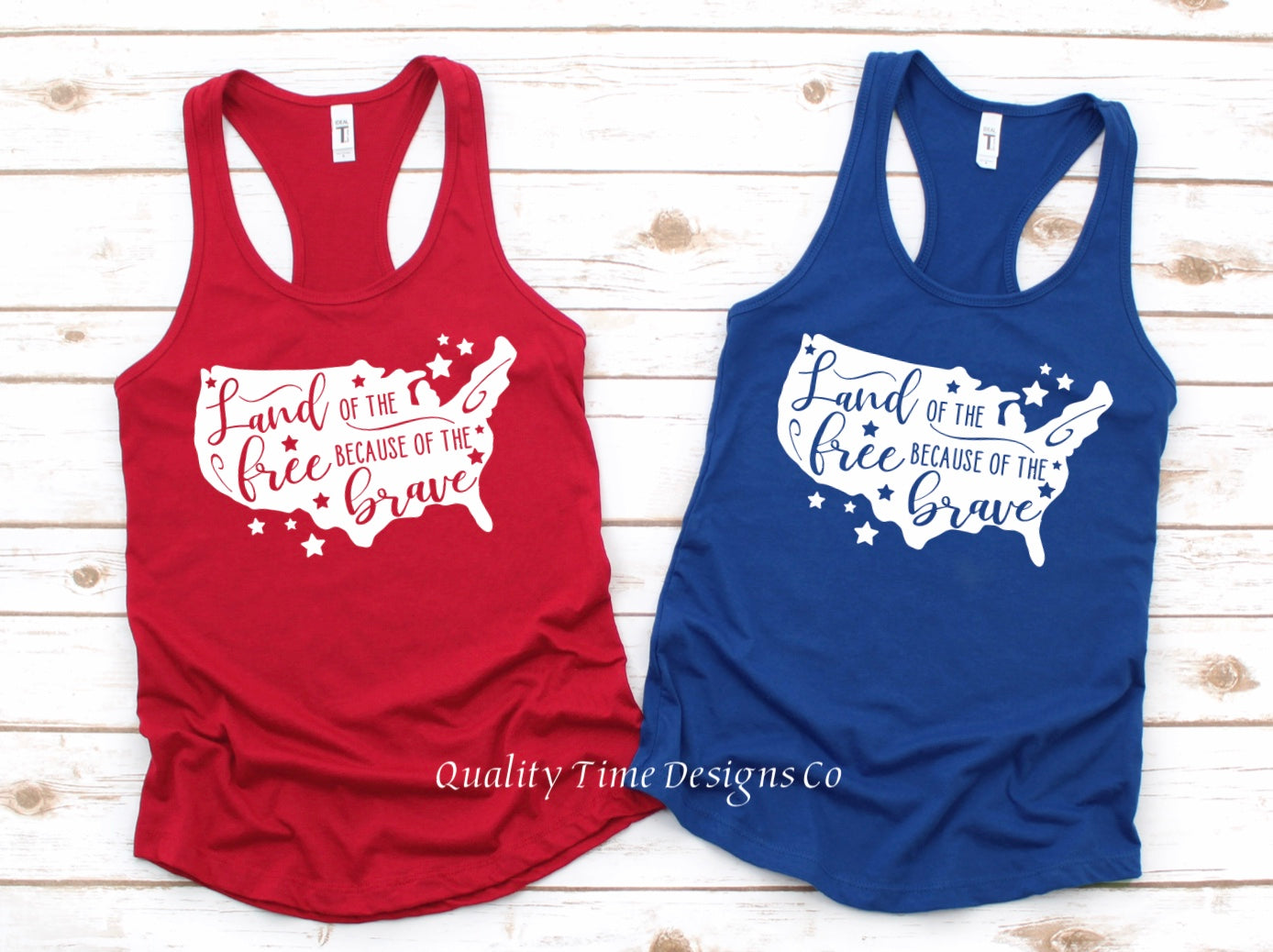 Land of the free because of the Brave tank top
