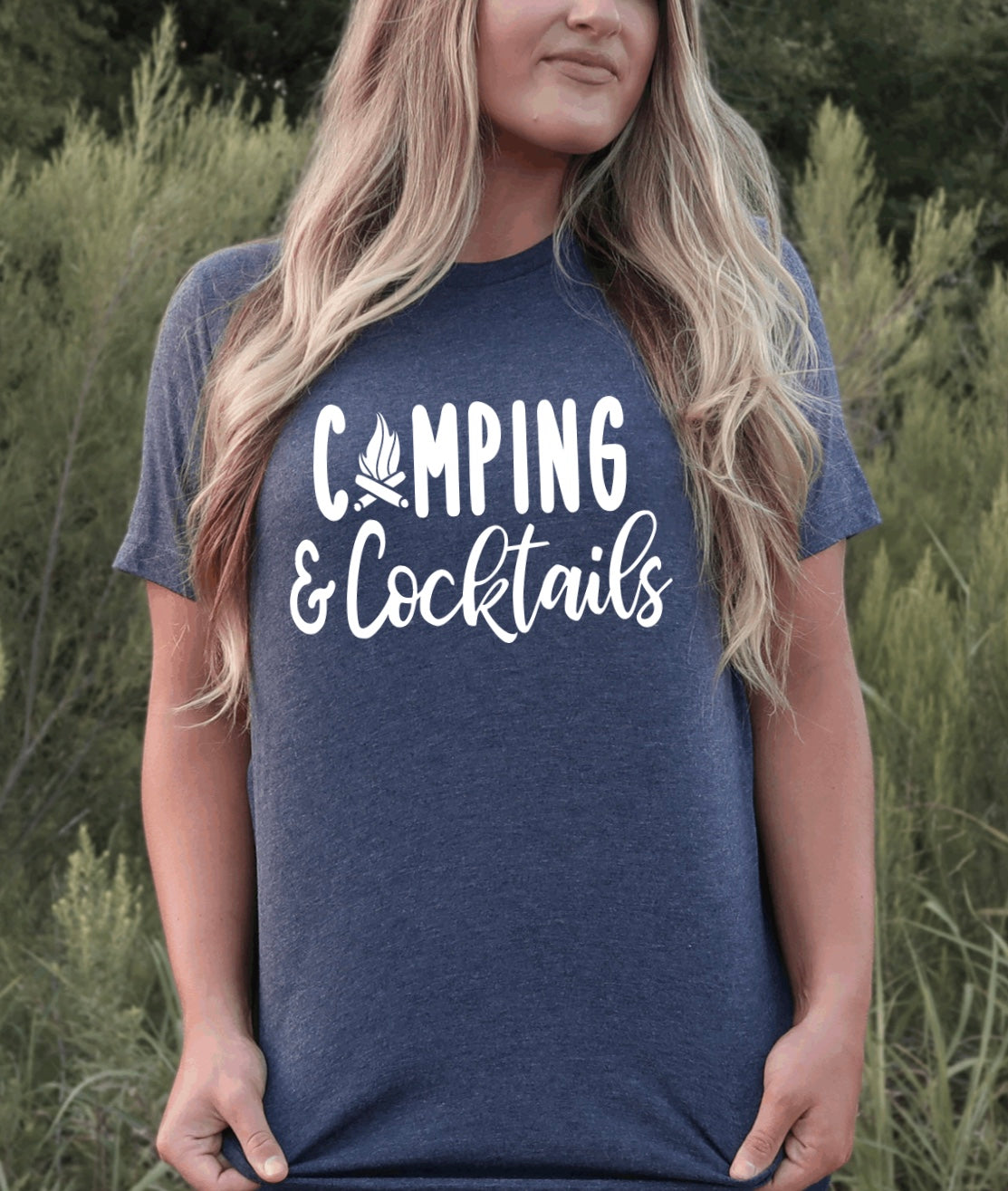 Camping and cocktails t-shirt 