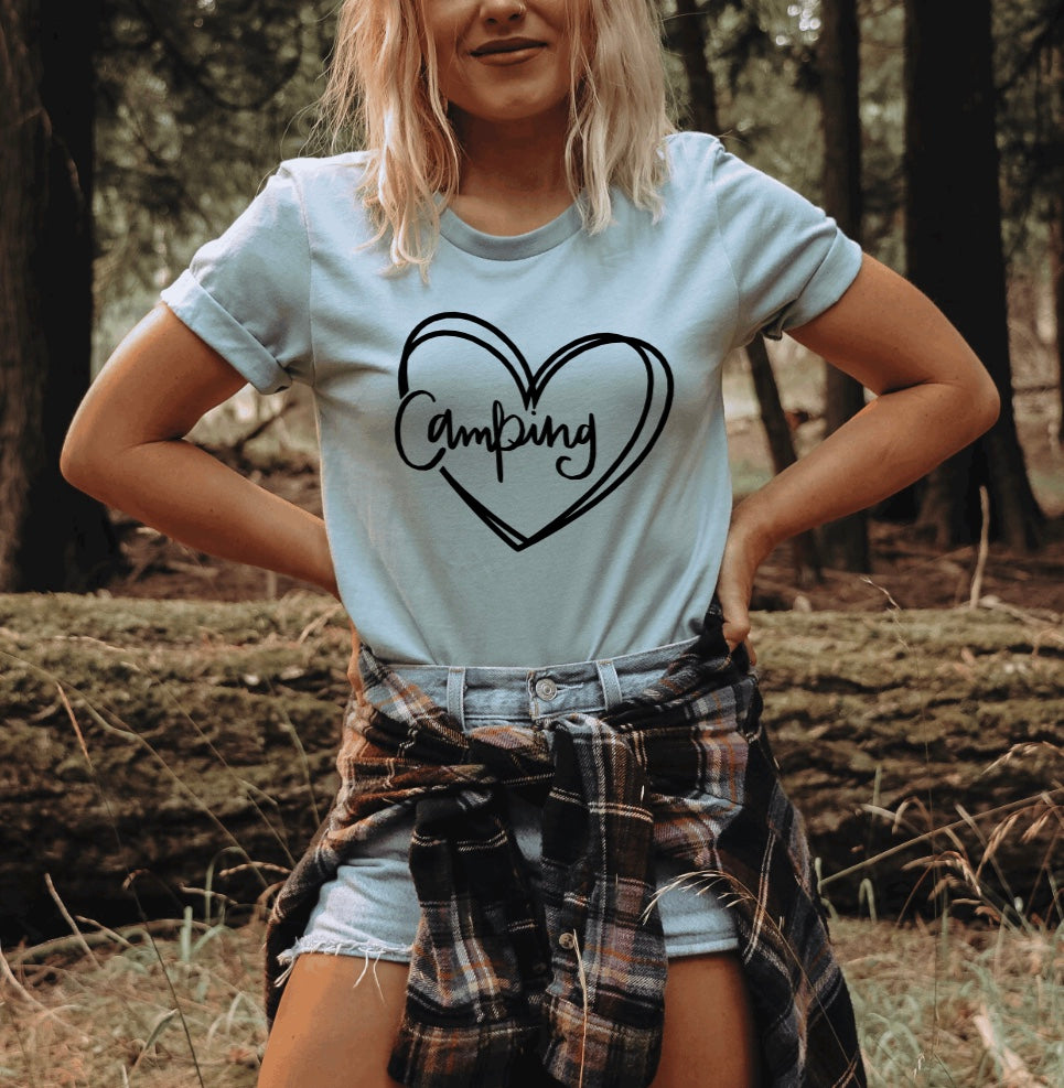 Love camping heart t-shirt 