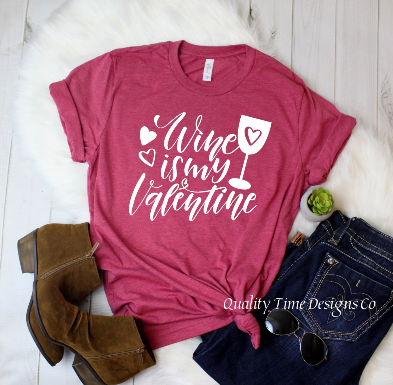 Wine is my Valentine t-shirt 