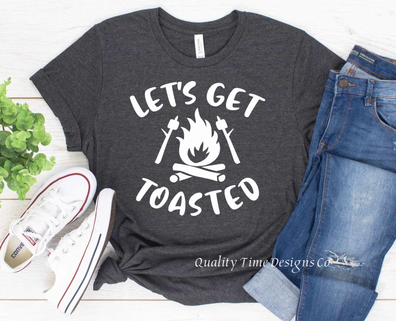 Let’s get Toasted- Camping t-shirt – Quality Time Designs Co