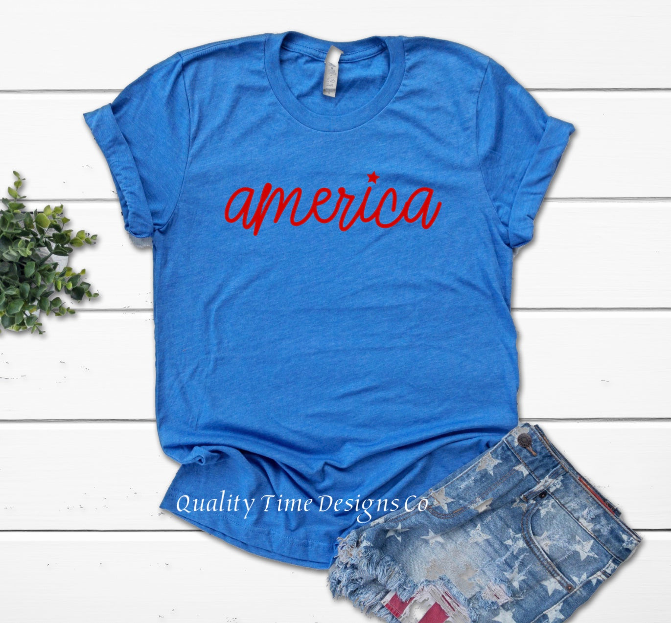 America cursive font racerback tank top 