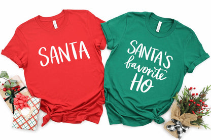 Santa and Santa’s Favorite Ho couples t-shirts