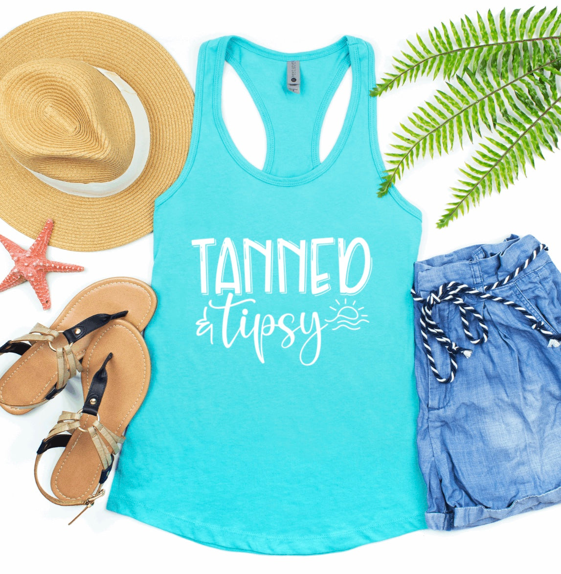 Tanned and tipsy racerback tank top 