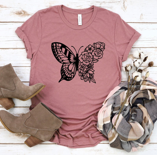 Floral butterfly t-shirt 