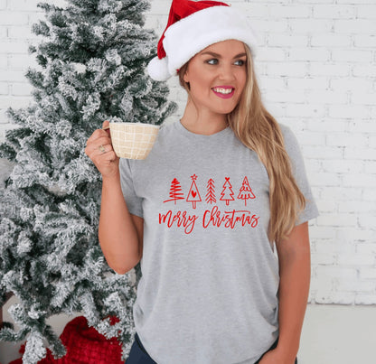 Merry Christmas trees t-shirt 