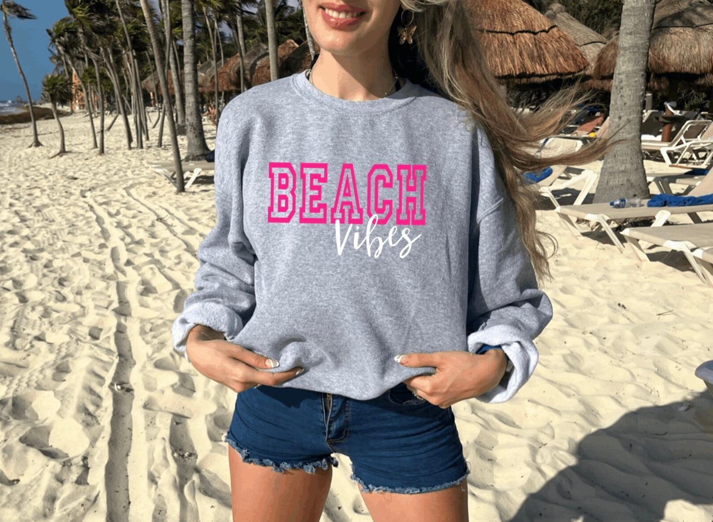 Beach vibes crewneck sweatshirt 